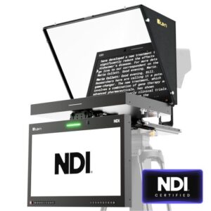Aura™ 19″ POE++ NDI Teleprompter & NDI Talent Monitor w/ Full NDI Encoding/Decoding & IP Tally Light