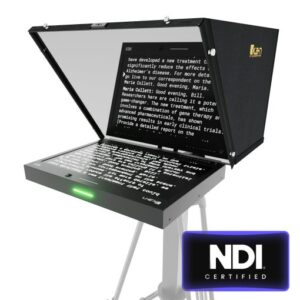 Aura™ 19″ PTZ POE++ NDI Teleprompter w/ Full NDI Encoding/Decoding & IP Tally Light