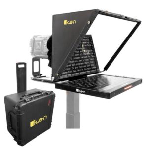 Professional 19 in. SDI High Bright Beam Splitter Widescreen Tally Teleprompter w/ Travel Kit