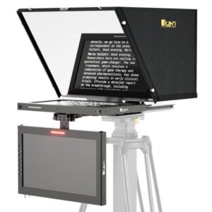 Professional 15 in. High Bright PTZ Teleprompter w/ Widescreen Tally SDI Monitor & Talent Monitor Kit