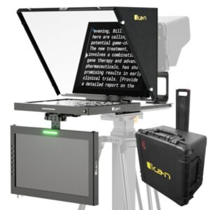 Professional 15 in. High Bright SDI & HDMI Beam Splitter Teleprompter w/ Talent Monitor & Travel Kit