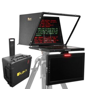 Aura™ Professional 19 in. High Bright SDI PTZ Teleprompter w/ Talent Monitor and Travel Kit
